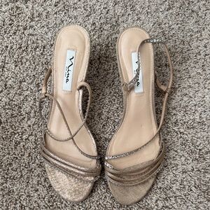 Nina Gold Strappy Sandals